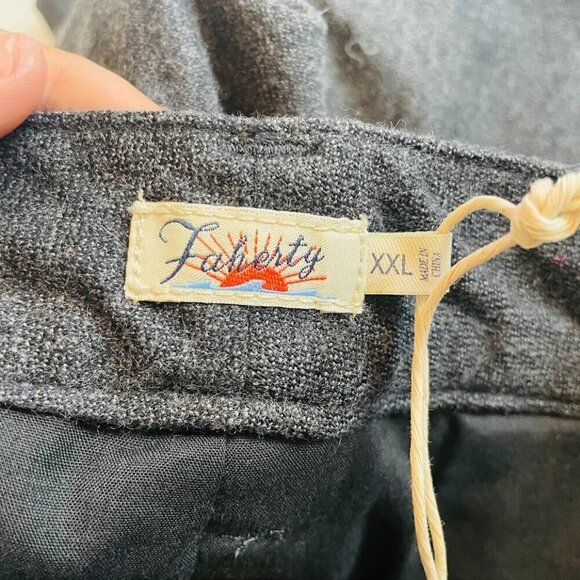 NWT Faherty Rory Pant Trouser Tweed Grey Charcoal Tailored Straight Wide Leg XXL - Picture 9 of 14